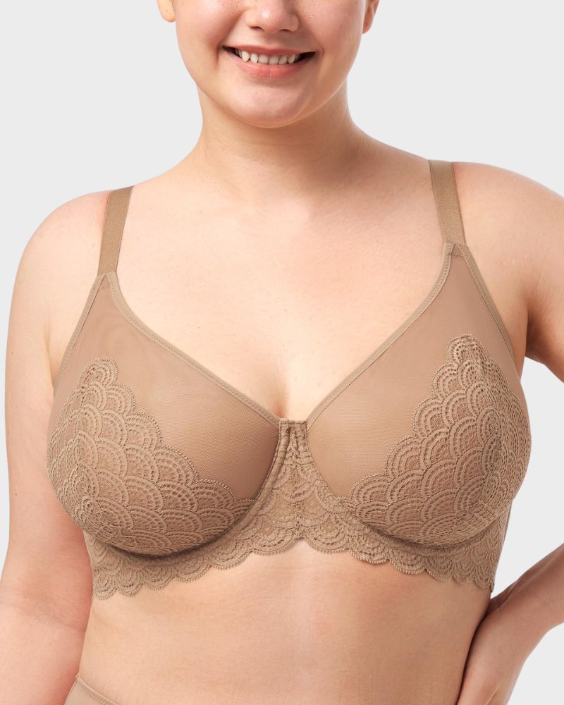 Plus Size Mermaid Lace Minimizer Underwire Bra