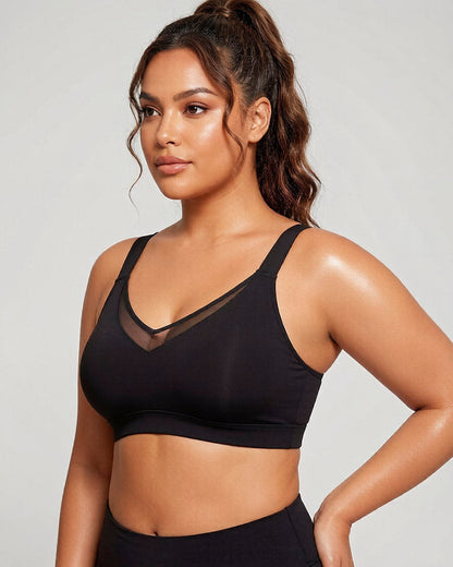 Womens Wireless Bras V Mesh Comfortable Bralette Supportive
