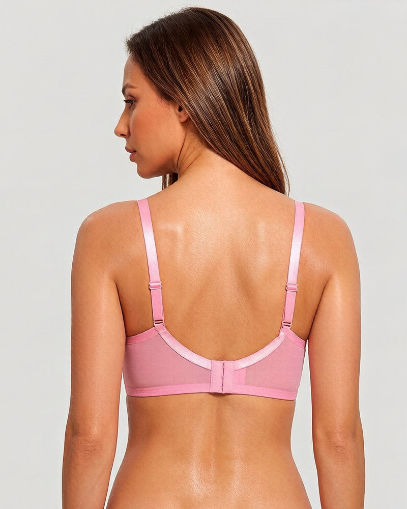 Full Coverage Lace Pink Minimizer Bra