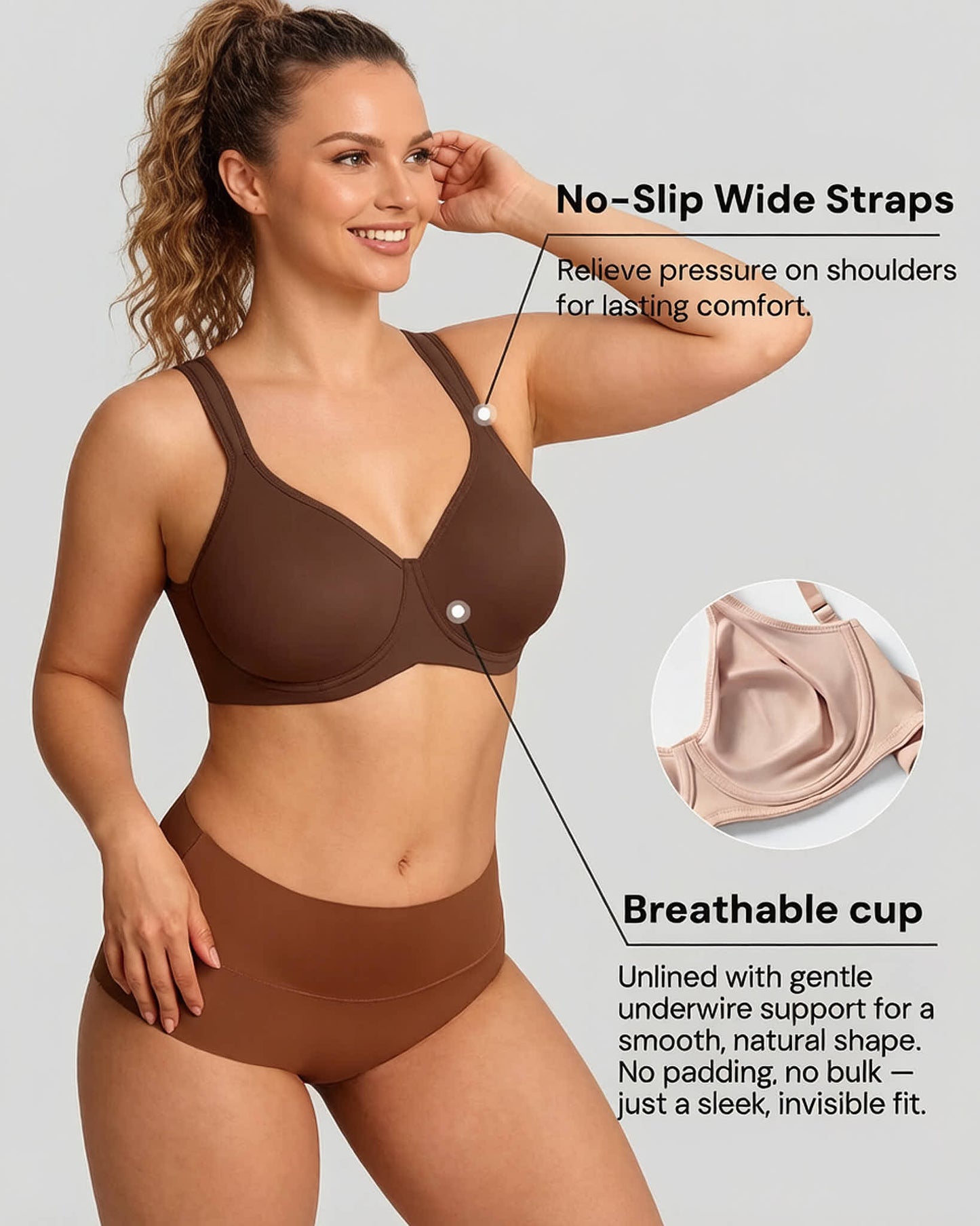 Soft Plus Size Full Coverage Unlined Minimizer Bra