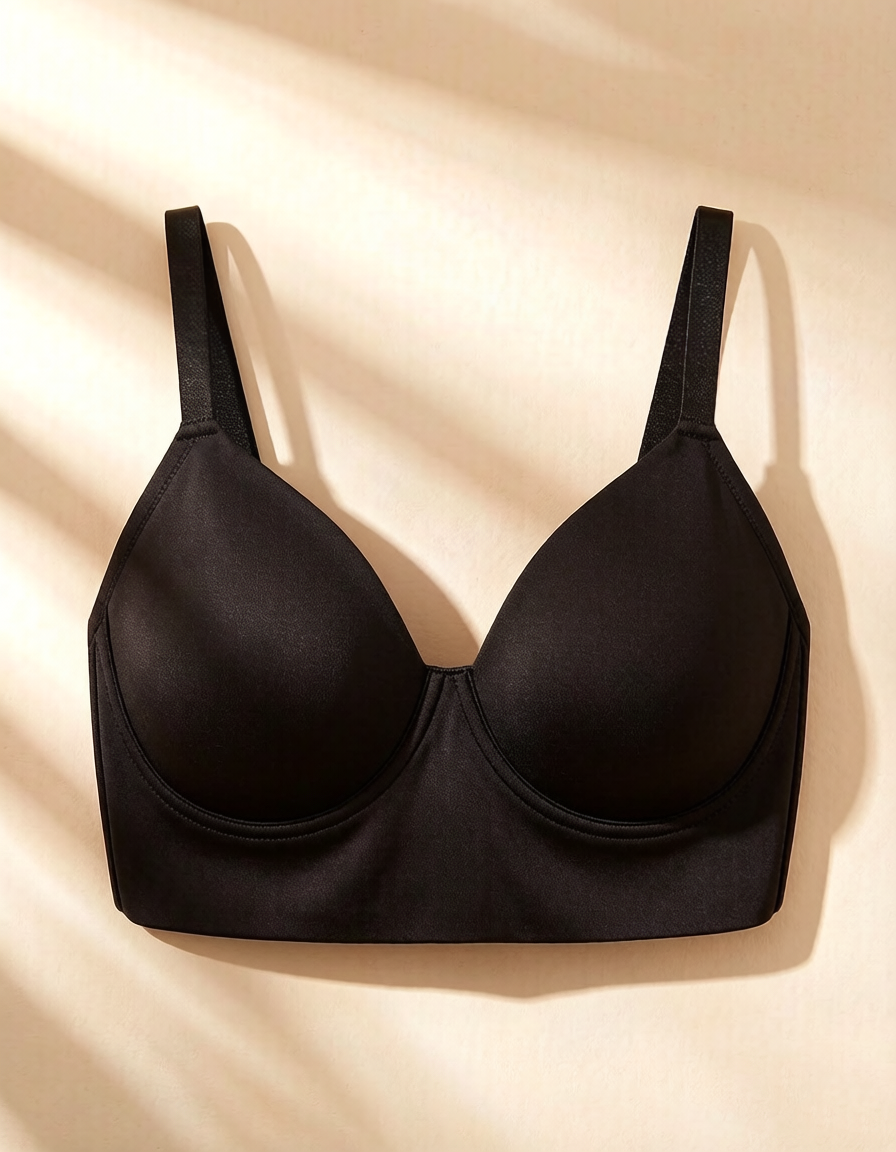 Delia Plus Size Smooth Full-Coverage Longline Support Bra.