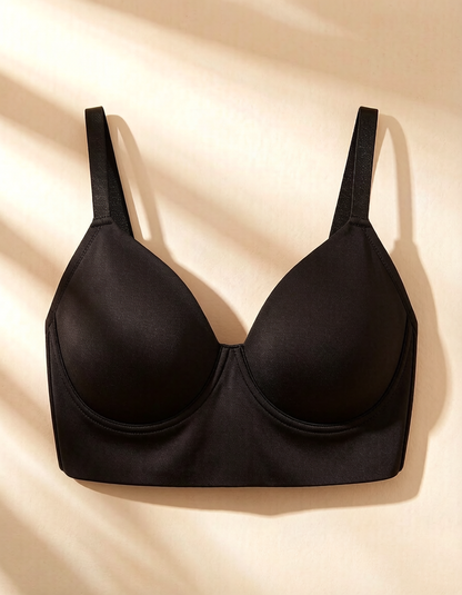 Delia Plus Size Smooth Full-Coverage Longline Support Bra.