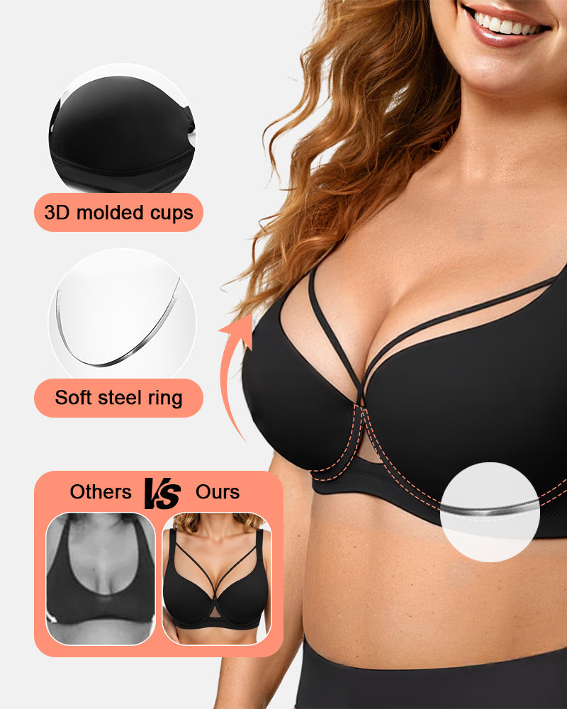 Seamless Push-Up Deep V Bra