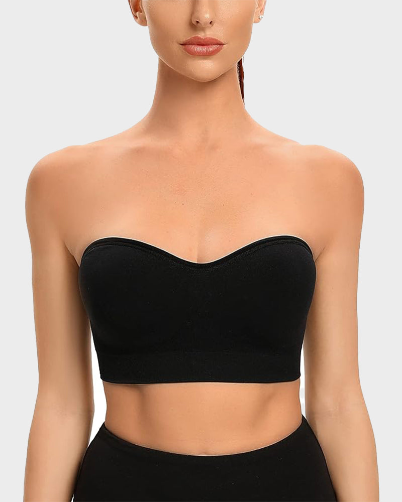 Wireless Strapless Bandeau Bra with Anti‑Slip Silicone Support
