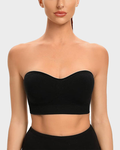 Wireless Strapless Bandeau Bra with Anti‑Slip Silicone Support
