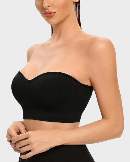 Wireless Strapless Bandeau Bra with Anti‑Slip Silicone Support