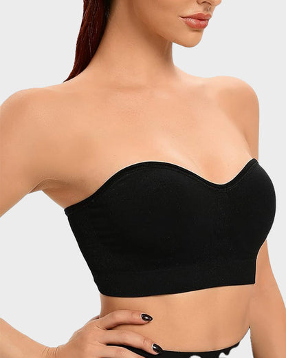 Wireless Strapless Bandeau Bra with Anti‑Slip Silicone Support
