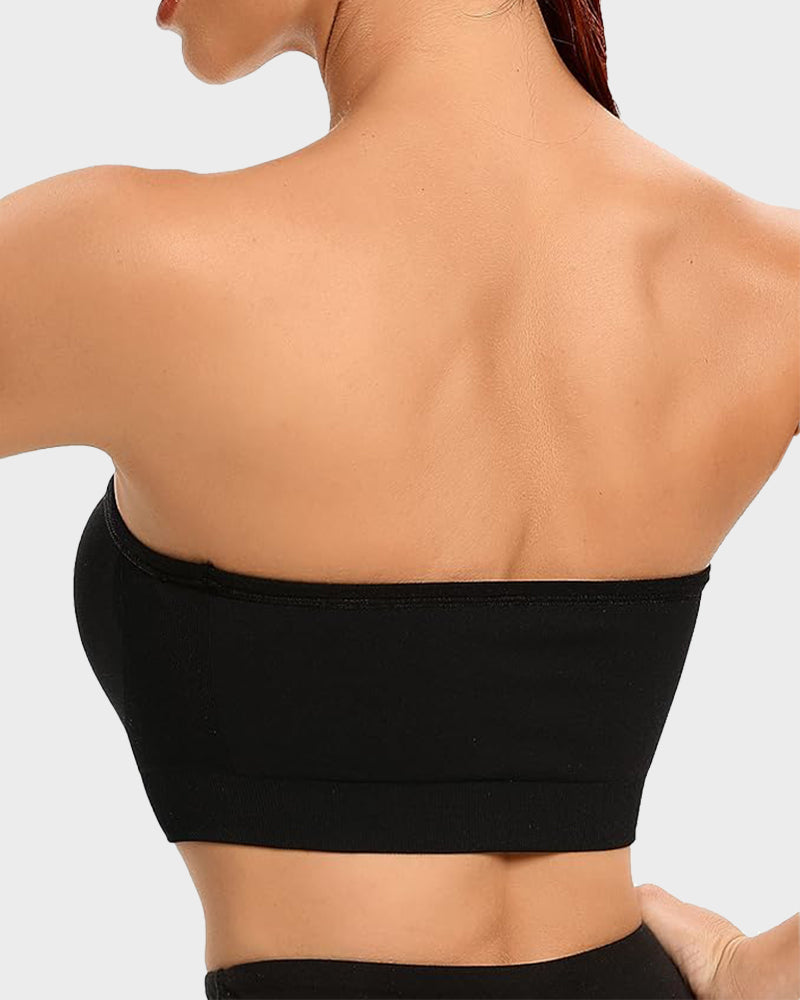 Wireless Strapless Bandeau Bra with Anti‑Slip Silicone Support