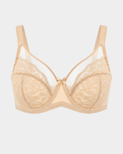 Plus Size Floral Lace Minimizer Underwire Bra