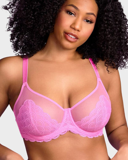 Plus Size Mermaid Lace Minimizer Underwire Bra