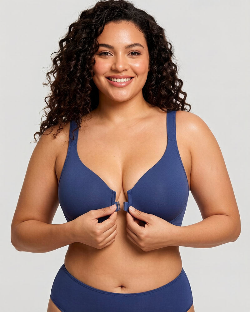 Women’s Front Closure Bra Full Coverage Posture Support Underwire Bra