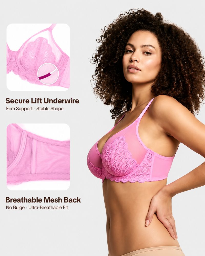 Plus Size Mermaid Lace Minimizer Underwire Bra