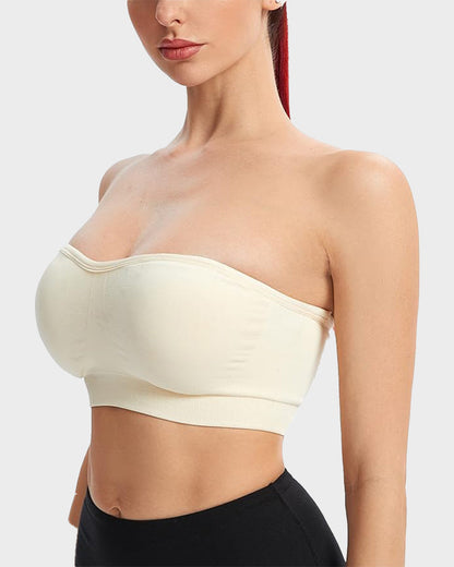 Wireless Strapless Bandeau Bra with Anti‑Slip Silicone Support
