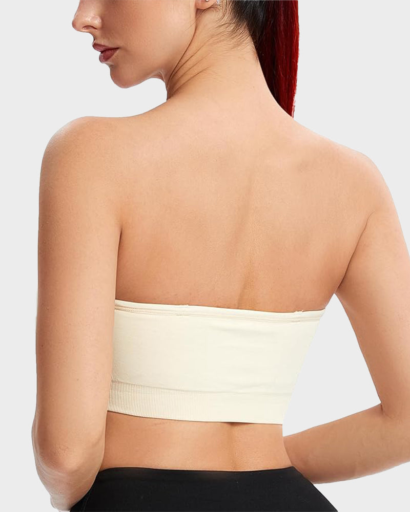 Wireless Strapless Bandeau Bra with Anti‑Slip Silicone Support