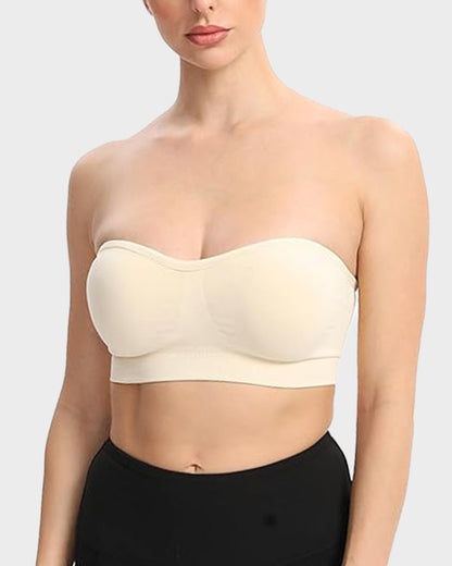 Wireless Strapless Bandeau Bra with Anti‑Slip Silicone Support