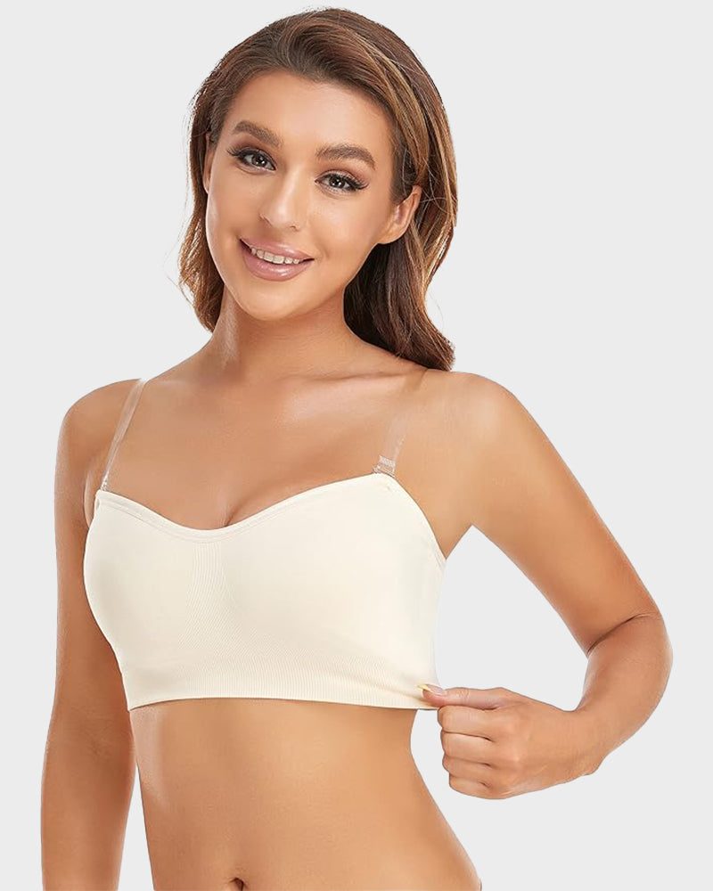 Wireless Strapless Bandeau Bra with Anti‑Slip Silicone Support