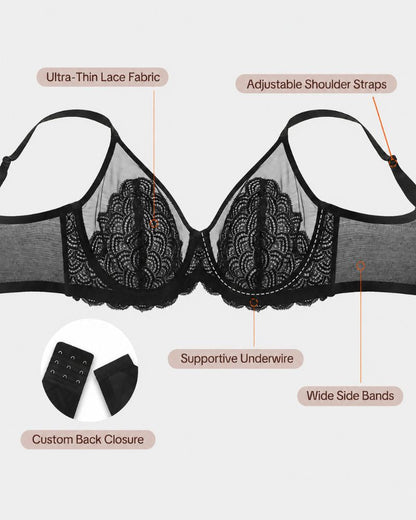 Plus Size Mermaid Lace Minimizer Underwire Bra