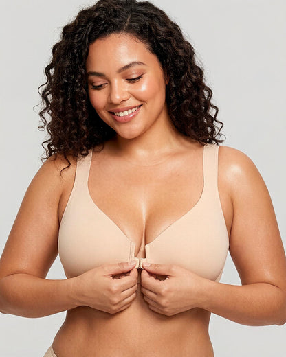 Women’s Front Closure Bra Full Coverage Posture Support Underwire Bra