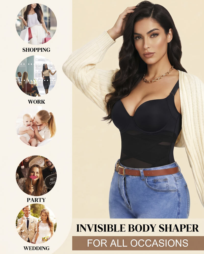 Open Bust Cross Compression Body Shaper