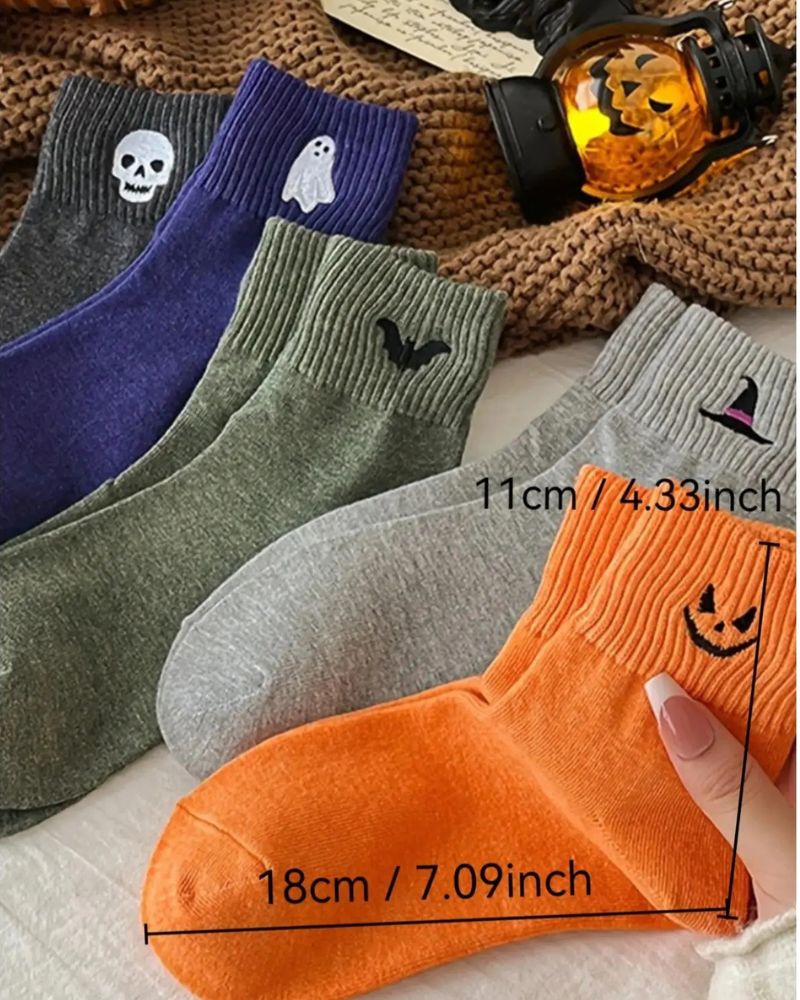 Cozy Halloween Crew Socks 5-Pack