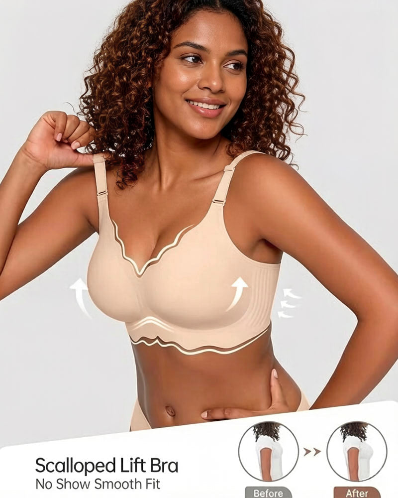 Soft Full Coverage Scalloped Wireless Jelly Bra