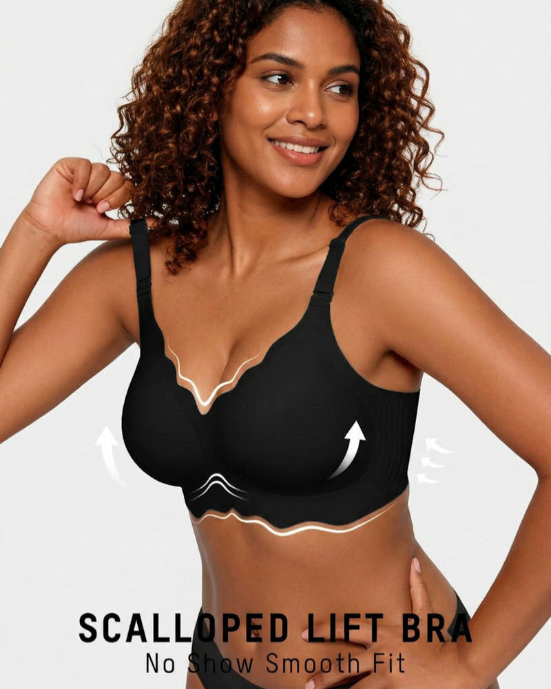 Soft Full Coverage Scalloped Wireless Jelly Bra