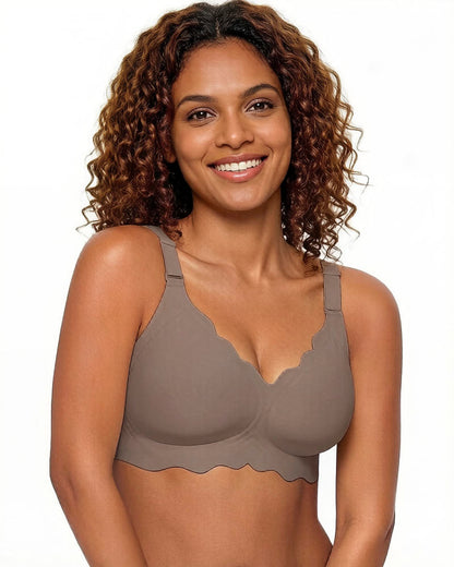 Soft Full Coverage Scalloped Wireless Jelly Bra