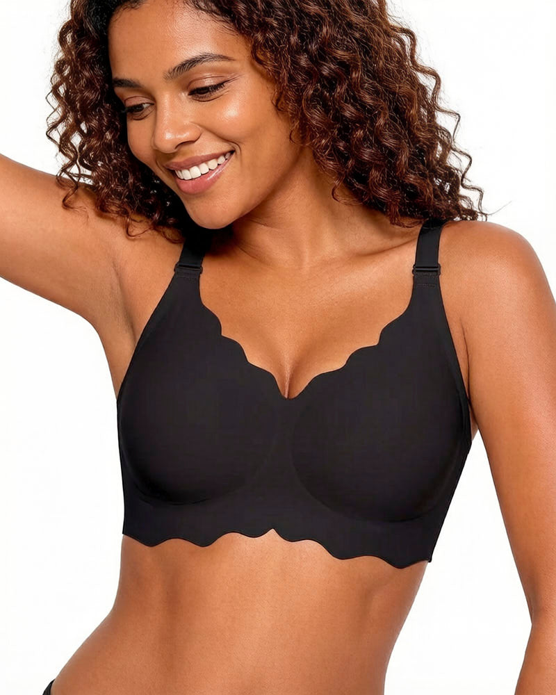 Soft Full Coverage Scalloped Wireless Jelly Bra