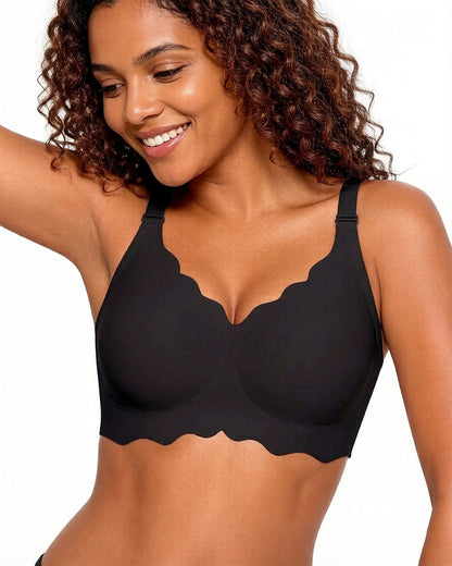 Soft Full Coverage Scalloped Wireless Jelly Bra