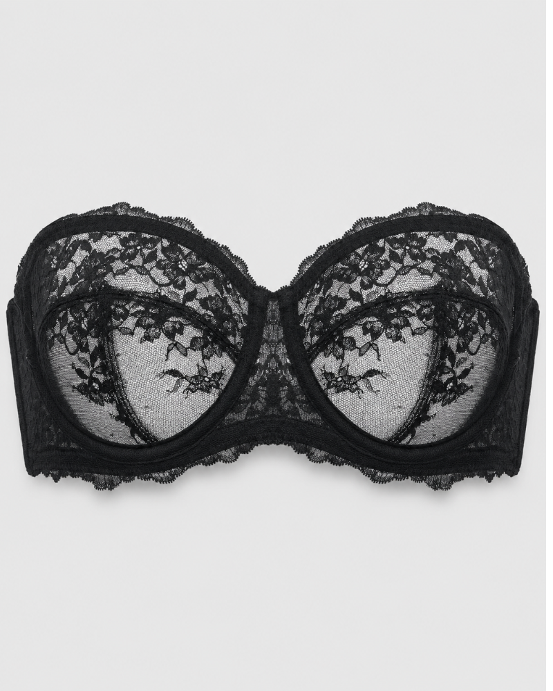 Lace Strapless See-Through Plus Size Convertible Underwire Bra