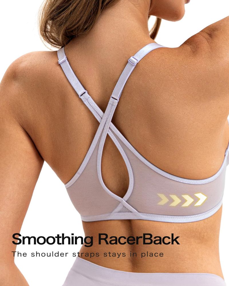 Front-Closure Mesh Plunge Racerback Underwire Bra