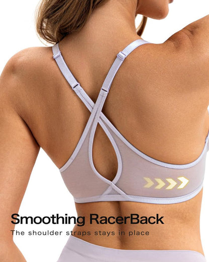 Front-Closure Mesh Plunge Racerback Underwire Bra
