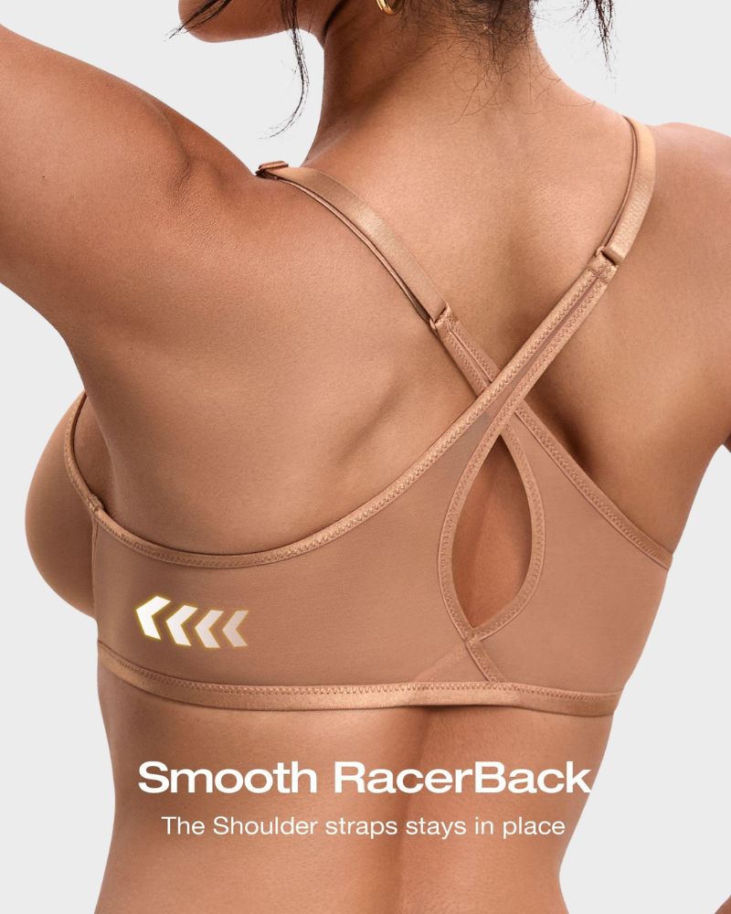 Front-Closure Mesh Plunge Racerback Underwire Bra