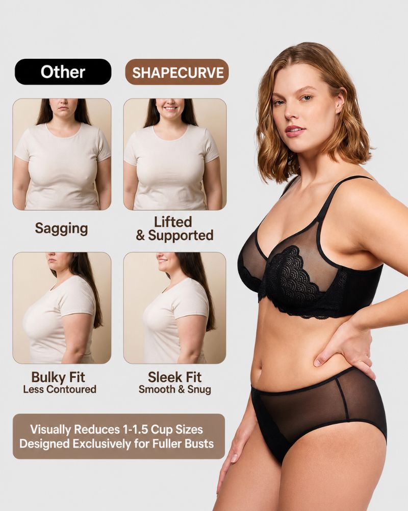 Plus Size Mermaid Lace Minimizer Underwire Bra