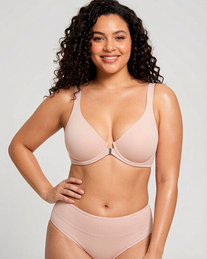 Women’s Front Closure Bra Full Coverage Posture Support Underwire Bra