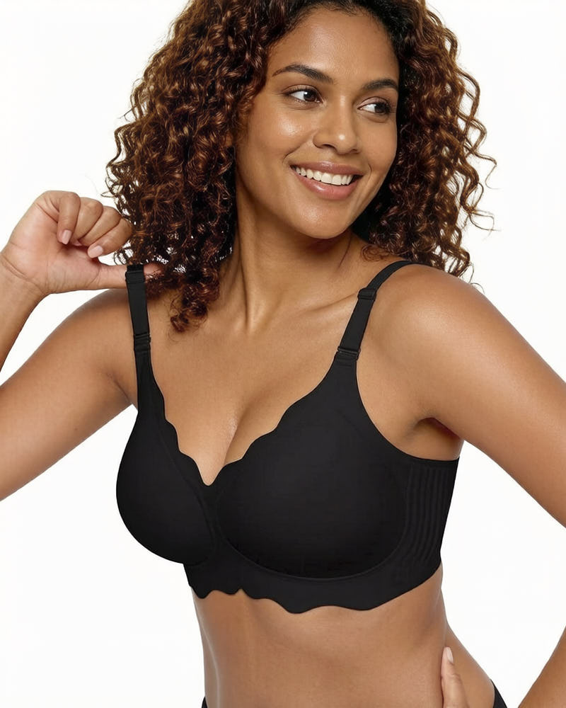 Soft Full Coverage Scalloped Wireless Jelly Bra
