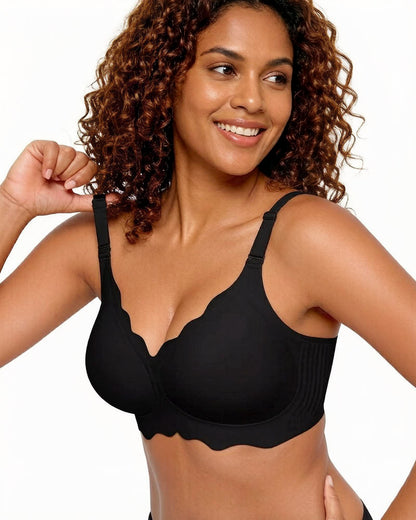 Soft Full Coverage Scalloped Wireless Jelly Bra