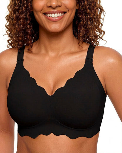 Soft Full Coverage Scalloped Wireless Jelly Bra