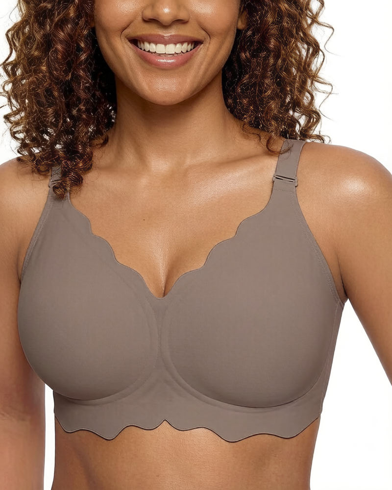 Soft Full Coverage Scalloped Wireless Jelly Bra