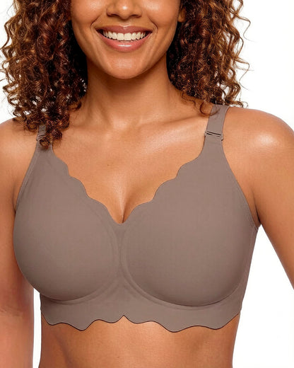 Soft Full Coverage Scalloped Wireless Jelly Bra