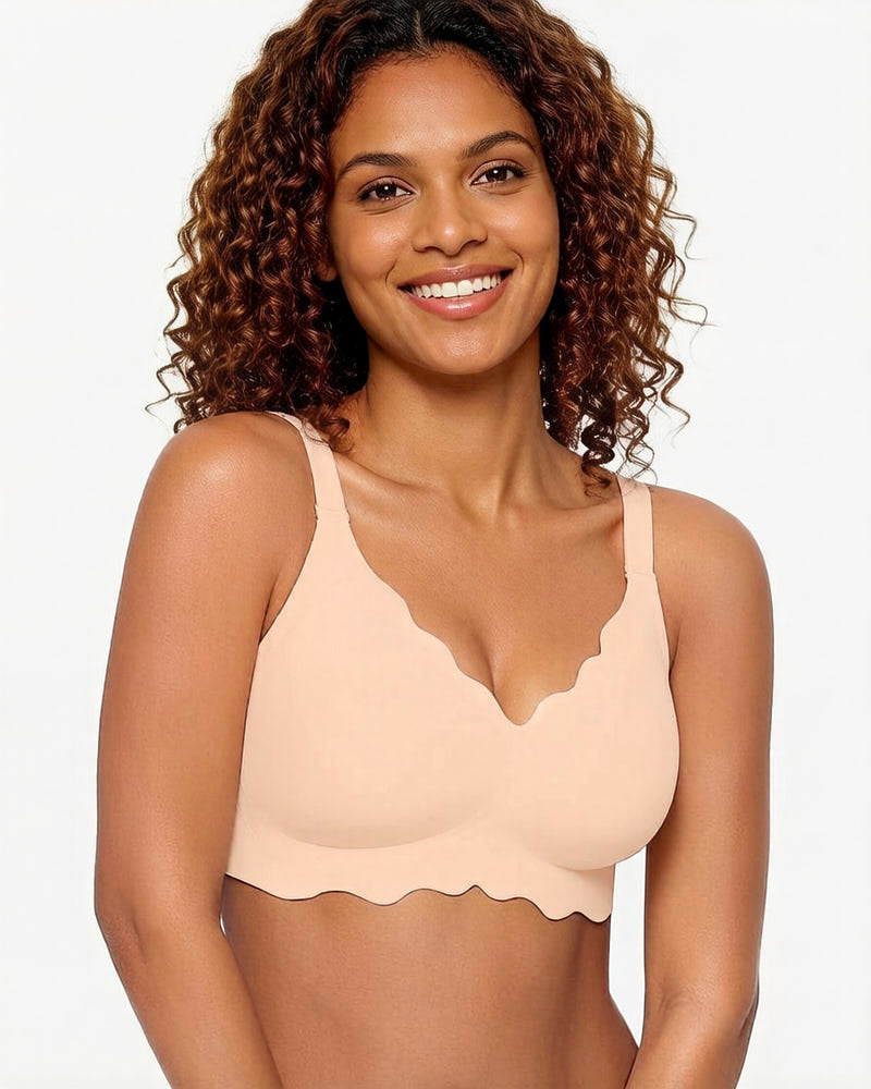 Soft Full Coverage Scalloped Wireless Jelly Bra