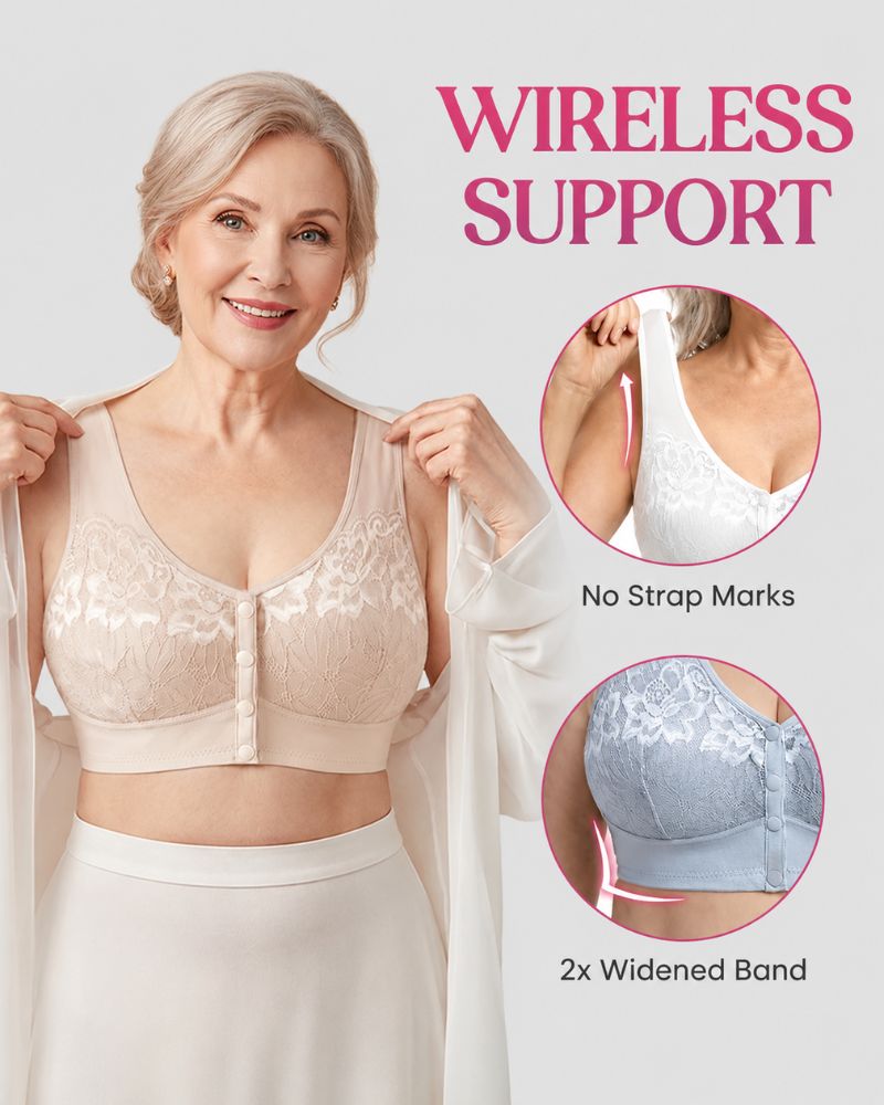 Front-Closure Wireless Support Bra