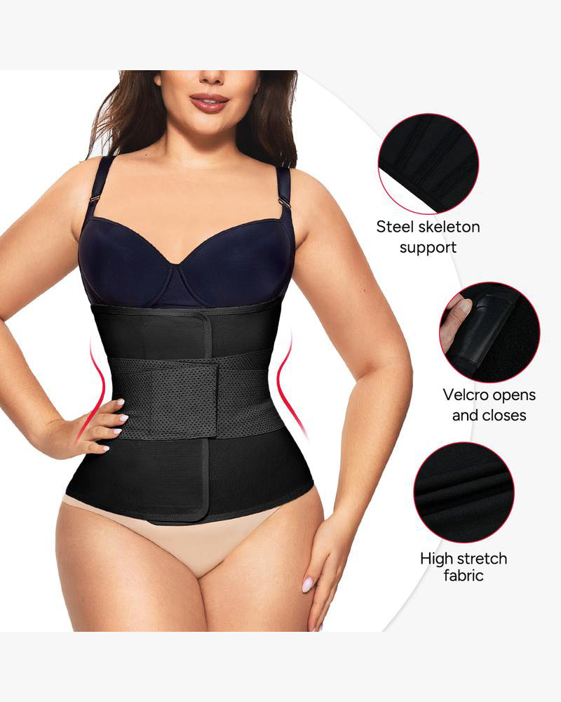 Women’s Triple-Belt Waist Trainer – Adjustable Compression Shapewear for Workout & Daily Support