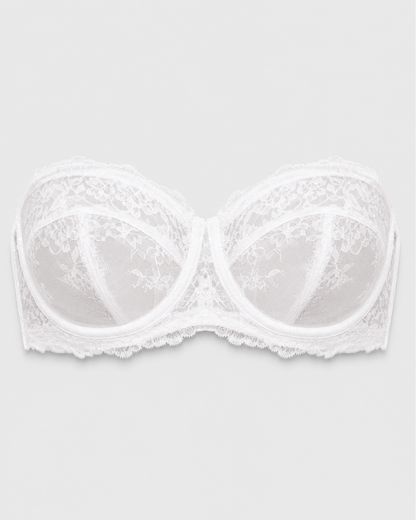 Lace Strapless See-Through Plus Size Convertible Underwire Bra
