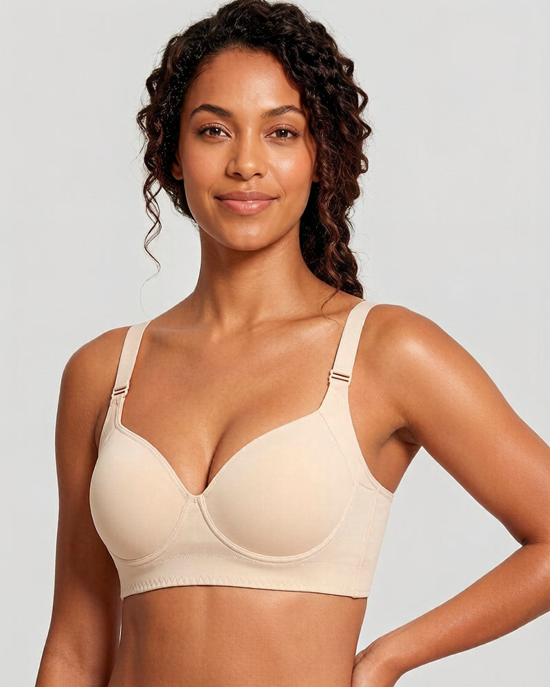 Push-Up Back Smoothing Bra-Brown