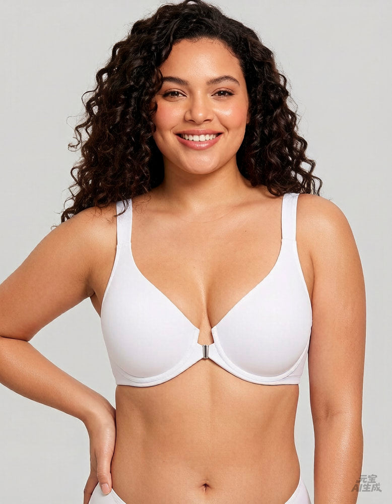Women’s Front Closure Bra Full Coverage Posture Support Underwire Bra