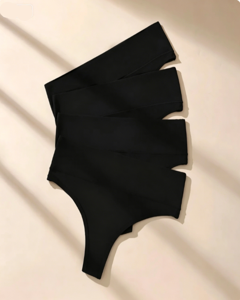 High-waist seamless thongs, tummy control, soft stretch, no-show