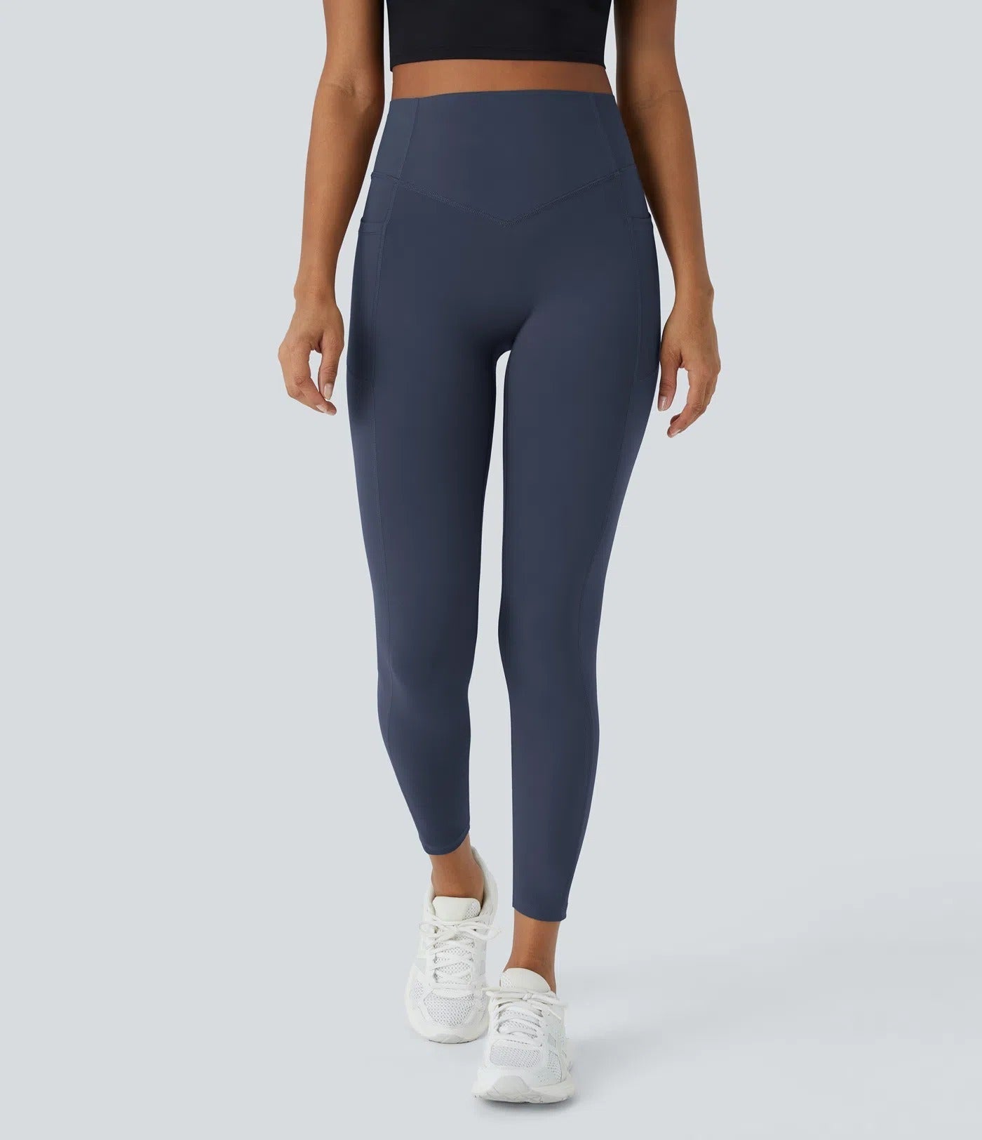 High Waisted Tummy Control Workout Leggings with Side Pockets