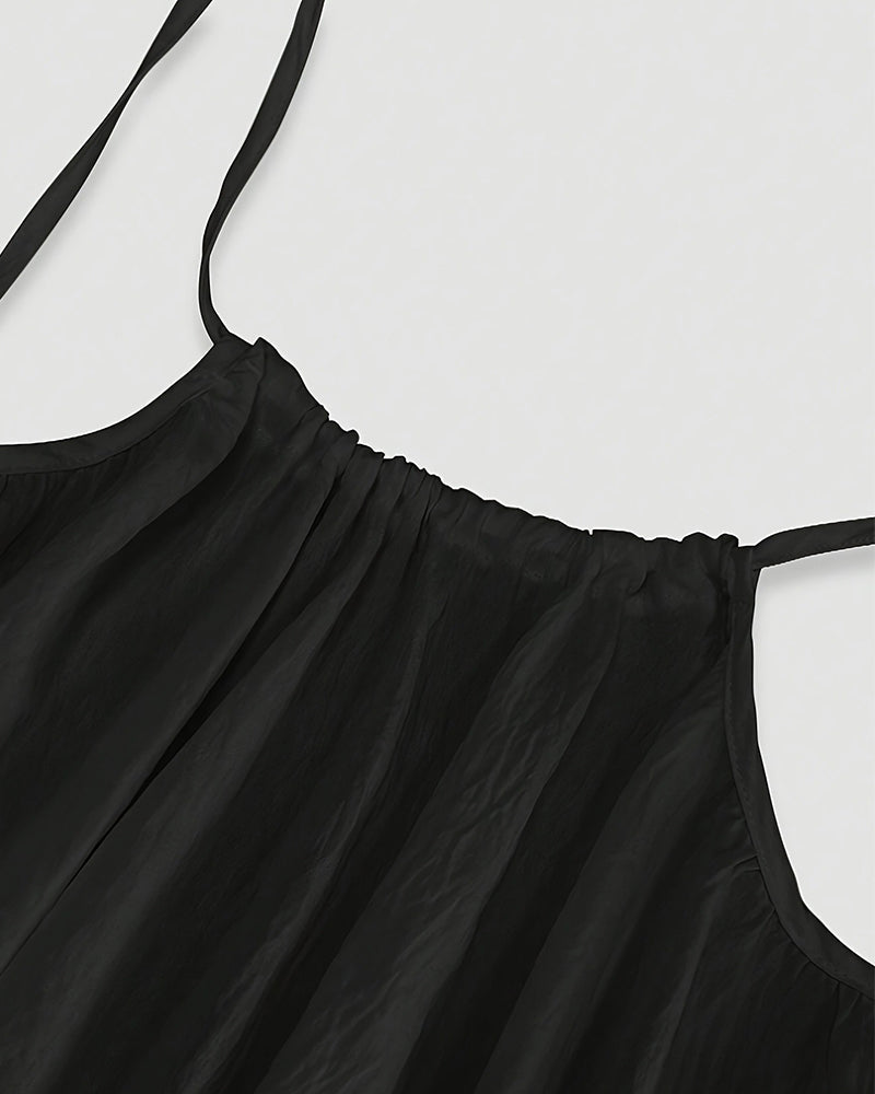 Women’s Elegant Solid Color Backless Slip Dress