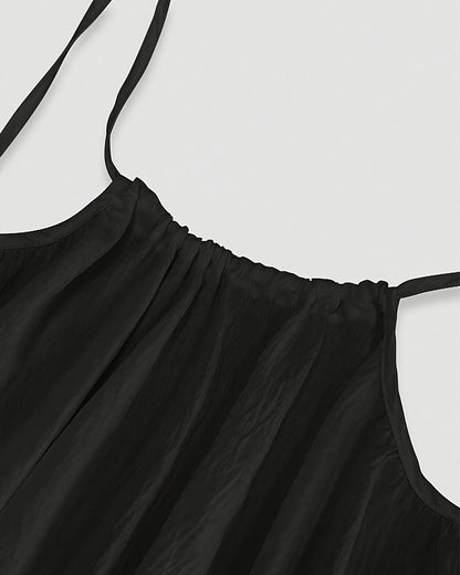 Women’s Elegant Solid Color Backless Slip Dress